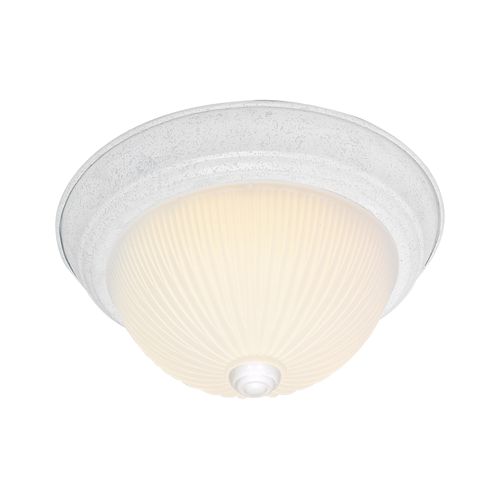 Main product image of 2 Light 13" Flush w/ Frosted Ribbed Textured White Finish
