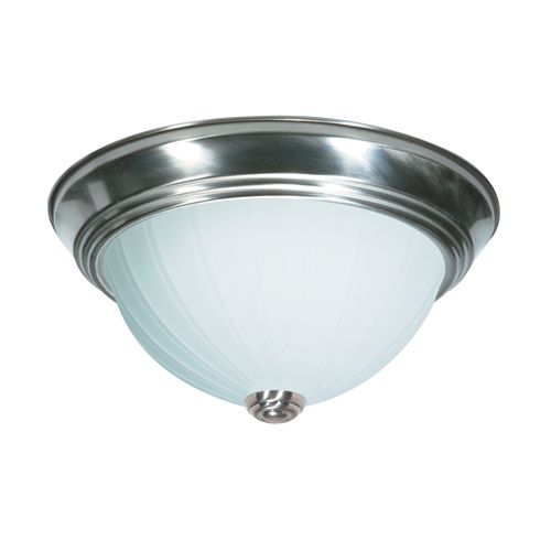 Main product image of 2 Light 11" Flush w/ Frosted Melon Glass Brushed Nickel Finish