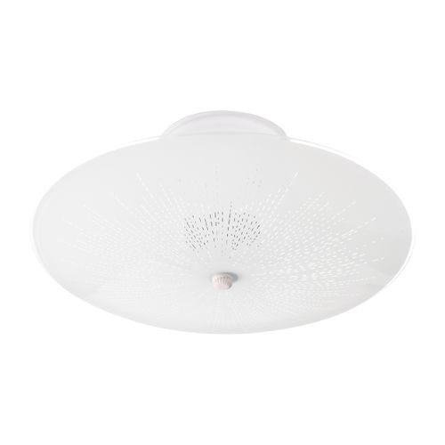 Main product image of 2 Light 12" Flush w/ Round Sunburst Glass White Finsh (Pack of 2)