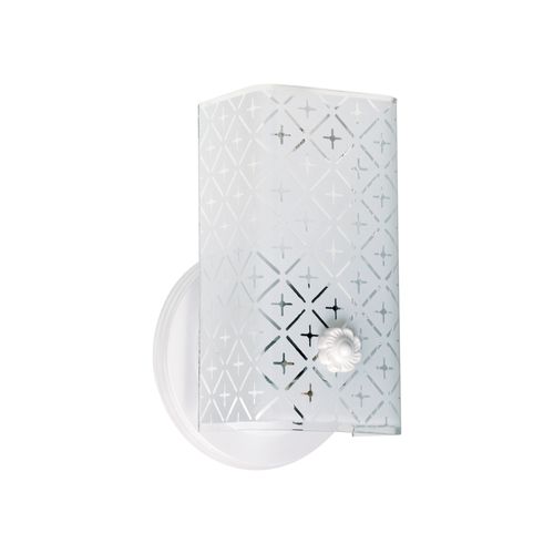 Main product image of 1 Light 7" Vanity w/ Diamond "U" Channel Glass White Finish (Pack of 3)