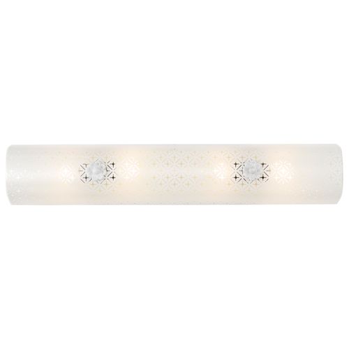 Main product image of 4 Light 24" Vanity w/ Diamond "U" Channel Glass White Finish (Pack of 2)