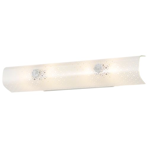 Main product image of 4 Light 24" Vanity w/ Diamond "U" Channel Glass White Finish (Pack of 2)