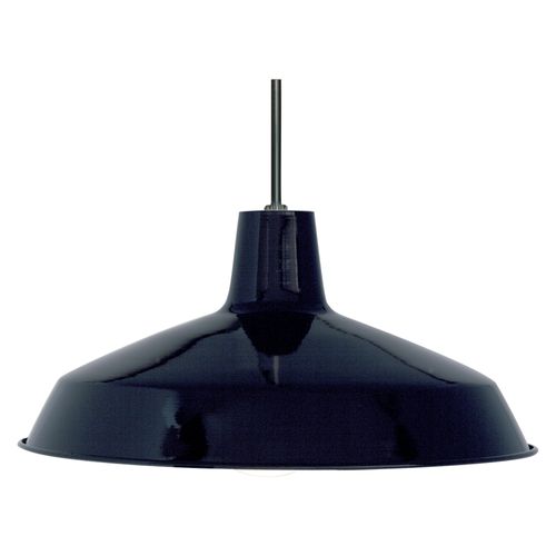Main product image of 1 Light 16" Pendant Warehouse Shade Black / Steel Finish