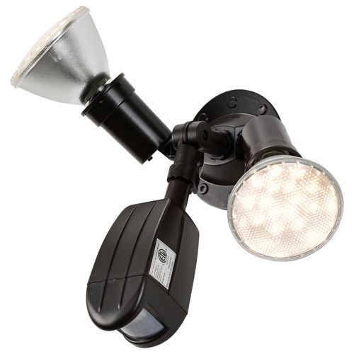Main product image of 2 Light 10" Flood Light Exterior PAR38 w/ Adjustable Swivel & Motion Sensor Bronze Finish