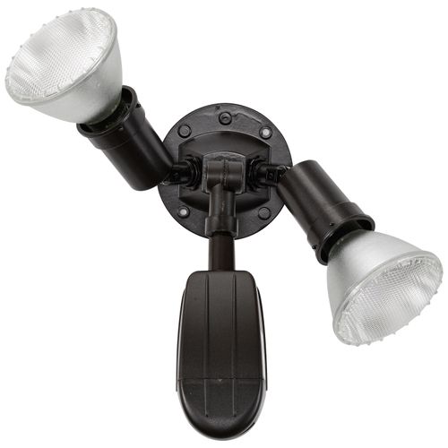 Main product image of 2 Light 10" Flood Light Exterior PAR38 w/ Adjustable Swivel & Motion Sensor Bronze Finish