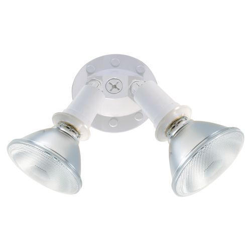 Main product image of 2 Light 10" Flood Light Exterior PAR38 w/ Adjustable Swivel White Finish (Pack of 2)