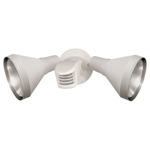 Main product image of 2 Light 14" Flood Light Exterior PAR38 w/ Adjustable Swivel & Motion Sensor White Finish