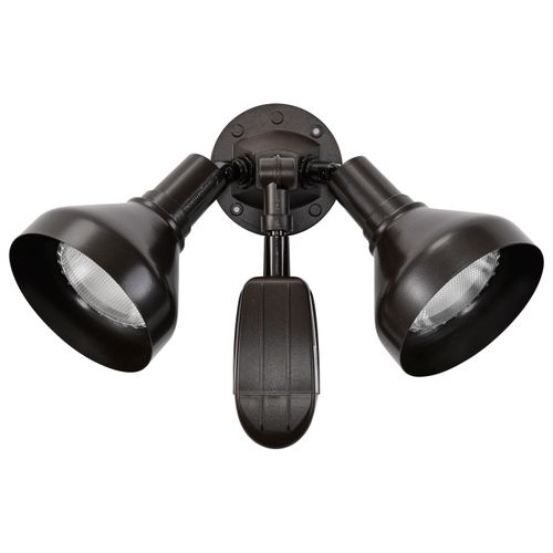 Main product image of 2 Light 14" Flood Light Exterior PAR38 w/ Adjustable Swivel & Motion Sensor Bronze Finish