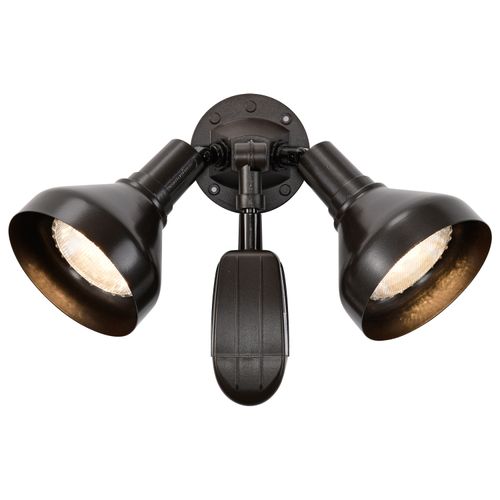 Main product image of 2 Light 14" Flood Light Exterior PAR38 w/ Adjustable Swivel & Motion Sensor Bronze Finish