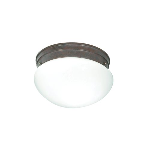 Main product image of 2 Light 10" Flush Mount Medium White Mushroom Old Bronze Finish (Pack of 2)