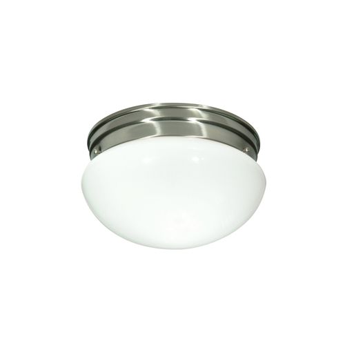 Main product image of 2 Light 10" Flush Mount Medium White Mushroom Brushed Nickel Finish (Pack of 2)