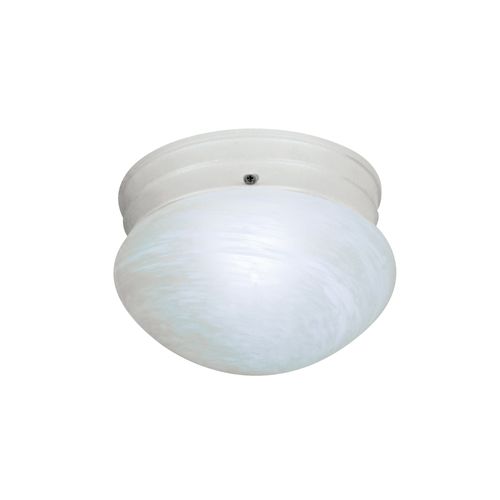 Main product image of 1 Light 8" Flush Mount Small Alabaster Mushroom Textured White Finish