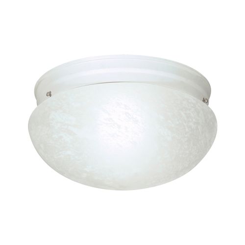 Main product image of 2 Light 12" Flush Mount Large Alabaster Mushroom Textured White Finish (Pack of 2)