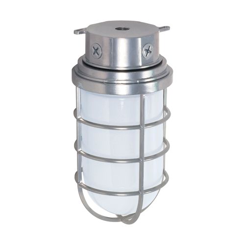 Main product image of 1 Light 11" Industrial Style Surface Mount w/ Frosted Glass Metallic Silver Finish