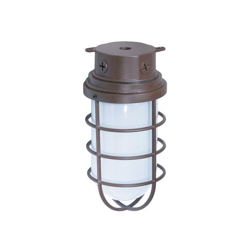 Main product image of 1 Light 11" Industrial Style Surface Mount w/ Frosted Glass Old Bronze Finish
