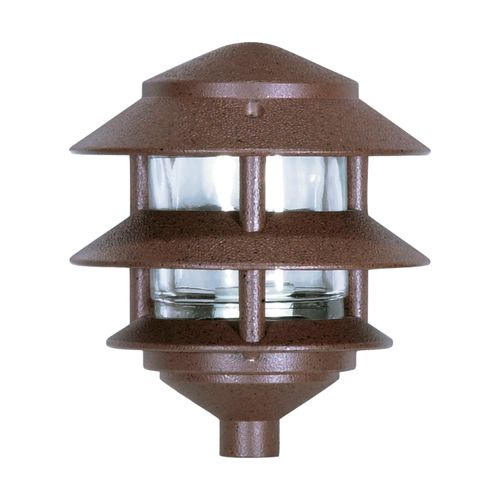 Main product image of Pagoda Garden Fixture Small Hood 1 light 2 Louver Old Bronze Finish