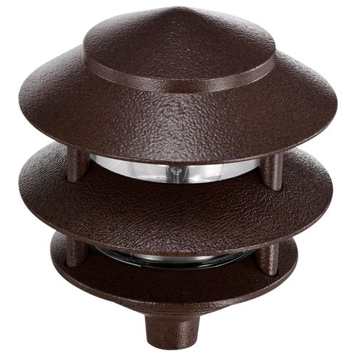 Main product image of Pagoda Garden Fixture Small Hood 1 light 2 Louver Old Bronze Finish