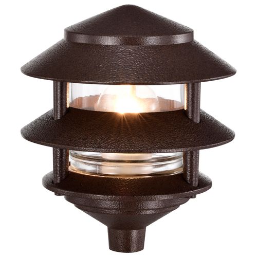 Main product image of Pagoda Garden Fixture Small Hood 1 light 2 Louver Old Bronze Finish