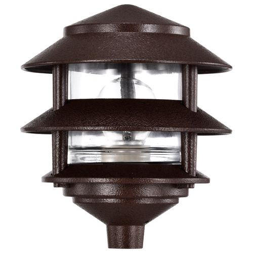 Main product image of Pagoda Garden Fixture Small Hood 1 light 2 Louver Old Bronze Finish