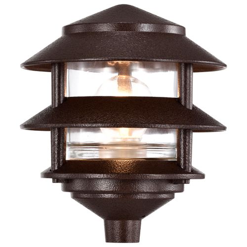 Main product image of Pagoda Garden Fixture Small Hood 1 light 2 Louver Old Bronze Finish