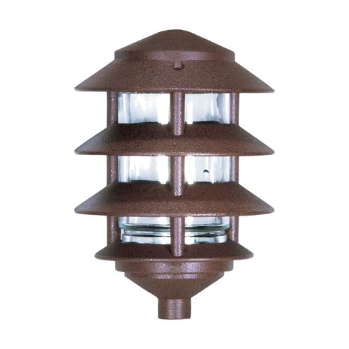 Main product image of Pagoda Garden Fixture Small Hood 1 light 3 Louver Old Bronze Finish