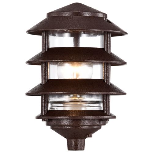 Main product image of Pagoda Garden Fixture Small Hood 1 light 3 Louver Old Bronze Finish