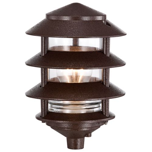 Main product image of Pagoda Garden Fixture Small Hood 1 light 3 Louver Old Bronze Finish