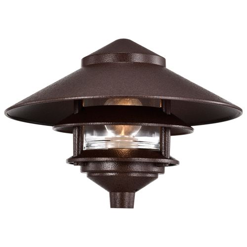 Main product image of Pagoda Garden Fixture Large 10" Hood 1 light 2 Louver Old Bronze Finish