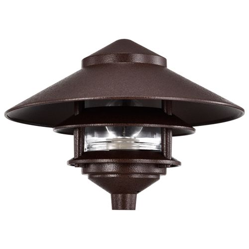 Main product image of Pagoda Garden Fixture Large 10" Hood 1 light 2 Louver Old Bronze Finish