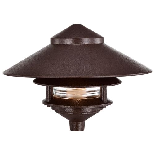 Main product image of Pagoda Garden Fixture Large 10" Hood 1 light 2 Louver Old Bronze Finish