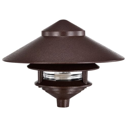 Main product image of Pagoda Garden Fixture Large 10" Hood 1 light 2 Louver Old Bronze Finish