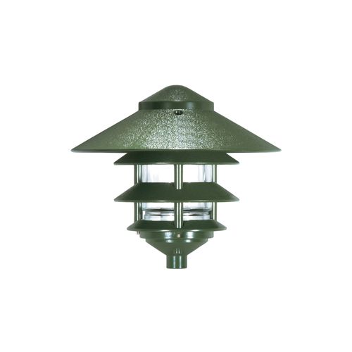 Main product image of Pagoda Garden Fixture Large 10" Hood 1 light 3 Louver Green Finish