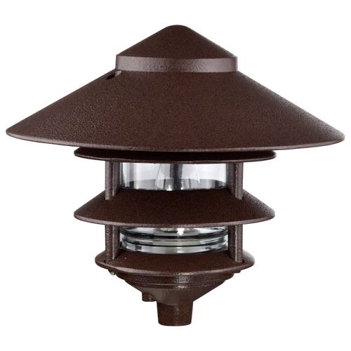 Main product image of Pagoda Garden Fixture Large 10" Hood 1 light 3 Louver Old Bronze Finish