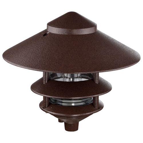 Main product image of Pagoda Garden Fixture Large 10" Hood 1 light 3 Louver Old Bronze Finish