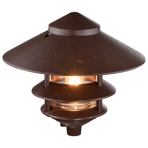 Main product image of Pagoda Garden Fixture Large 10" Hood 1 light 3 Louver Old Bronze Finish