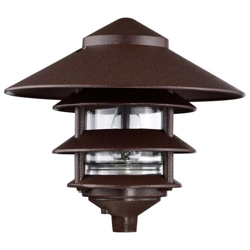 Main product image of Pagoda Garden Fixture Large 10" Hood 1 light 3 Louver Old Bronze Finish