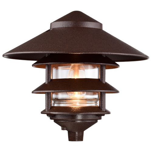 Main product image of Pagoda Garden Fixture Large 10" Hood 1 light 3 Louver Old Bronze Finish