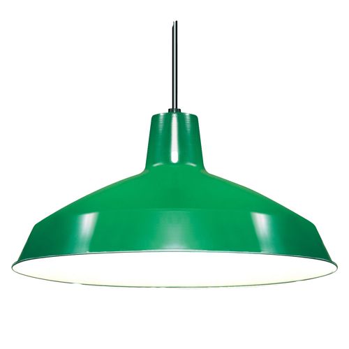 Main product image of 1 Light 16" Pendant Warehouse Shade Green Finish