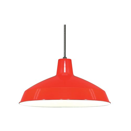 Main product image of 1 Light 16" Pendant Warehouse Shade Red Finish