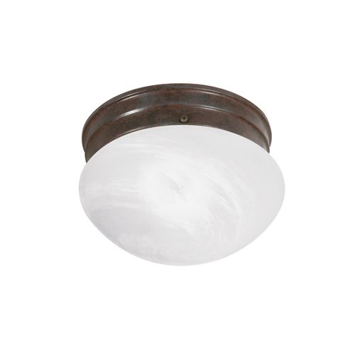 Main product image of 1 Light 8" Flush Mount Small Alabaster Mushroom Old Bronze Finish