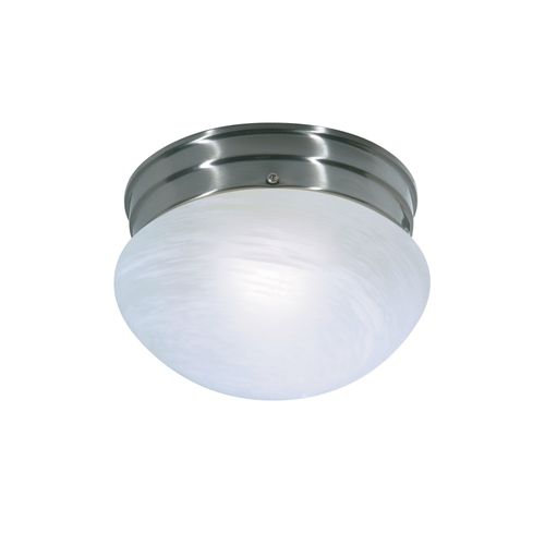 Main product image of 1 Light 8" Flush Mount Small Alabaster Mushroom Brushed Nickel Finish (Pack of 2)