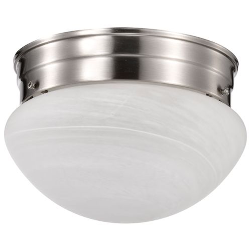 Main product image of 1 Light 8" Flush Mount Small Alabaster Mushroom Brushed Nickel Finish (Pack of 2)