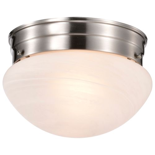 Main product image of 1 Light 8" Flush Mount Small Alabaster Mushroom Brushed Nickel Finish (Pack of 2)