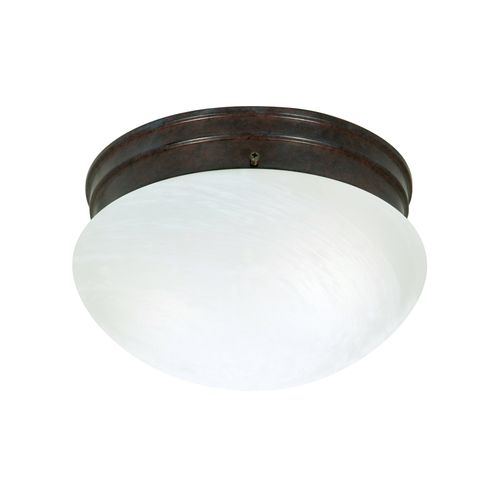 Main product image of 2 Light 10" Flush Mount Medium Alabaster Mushroom Old Bronze Finish (Pack of 2)