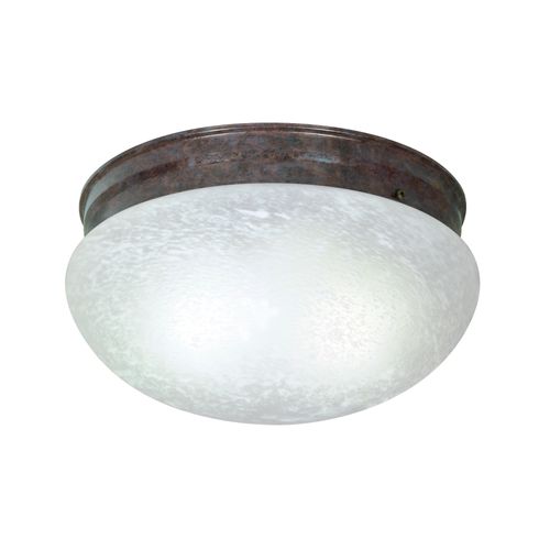 Main product image of 2 Light 12" Flush Mount Large Alabaster Mushroom Old Bronze Finish (Pack of 2)
