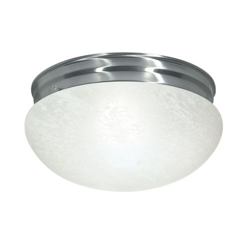 Main product image of 2 Light 12" Flush Mount Large Alabaster Mushroom Brushed Nickel Finish