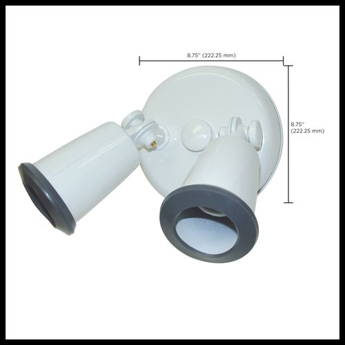 Main product image of 2 Light 14" Flood Light Exterior PAR38 Holder w/ Adjustable Swivel White Finish (Pack of 2)