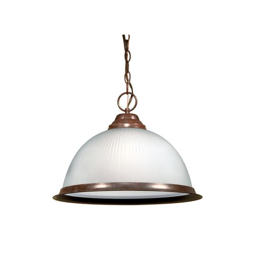 Main product image of 1 Light 15" Pendant Frosted Prismatic Dome Old Bronze Finish