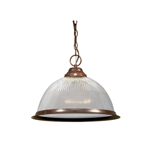Main product image of 1 Light 15" Pendant Frosted Prismatic Dome Old Bronze Finish