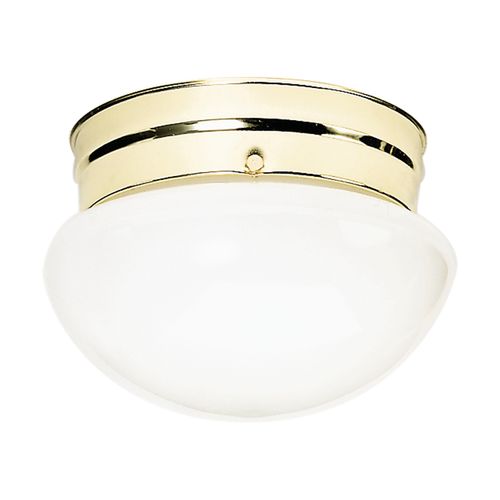 Main product image of 2 Light 10" Flush Mount Medium White Mushroom Polished Brass Finish (Pack of 2)